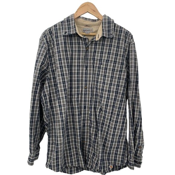 Carhartt Button-Down Plaid Shirt Relaxed Fit Large - Picture 1 of 6